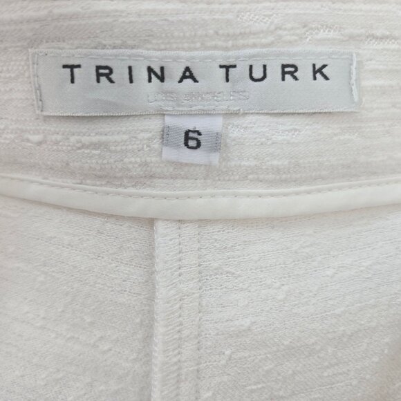 Trina Turk North Beach Textured Split Hem Crop Pants Size 6 - Picture 3 of 8